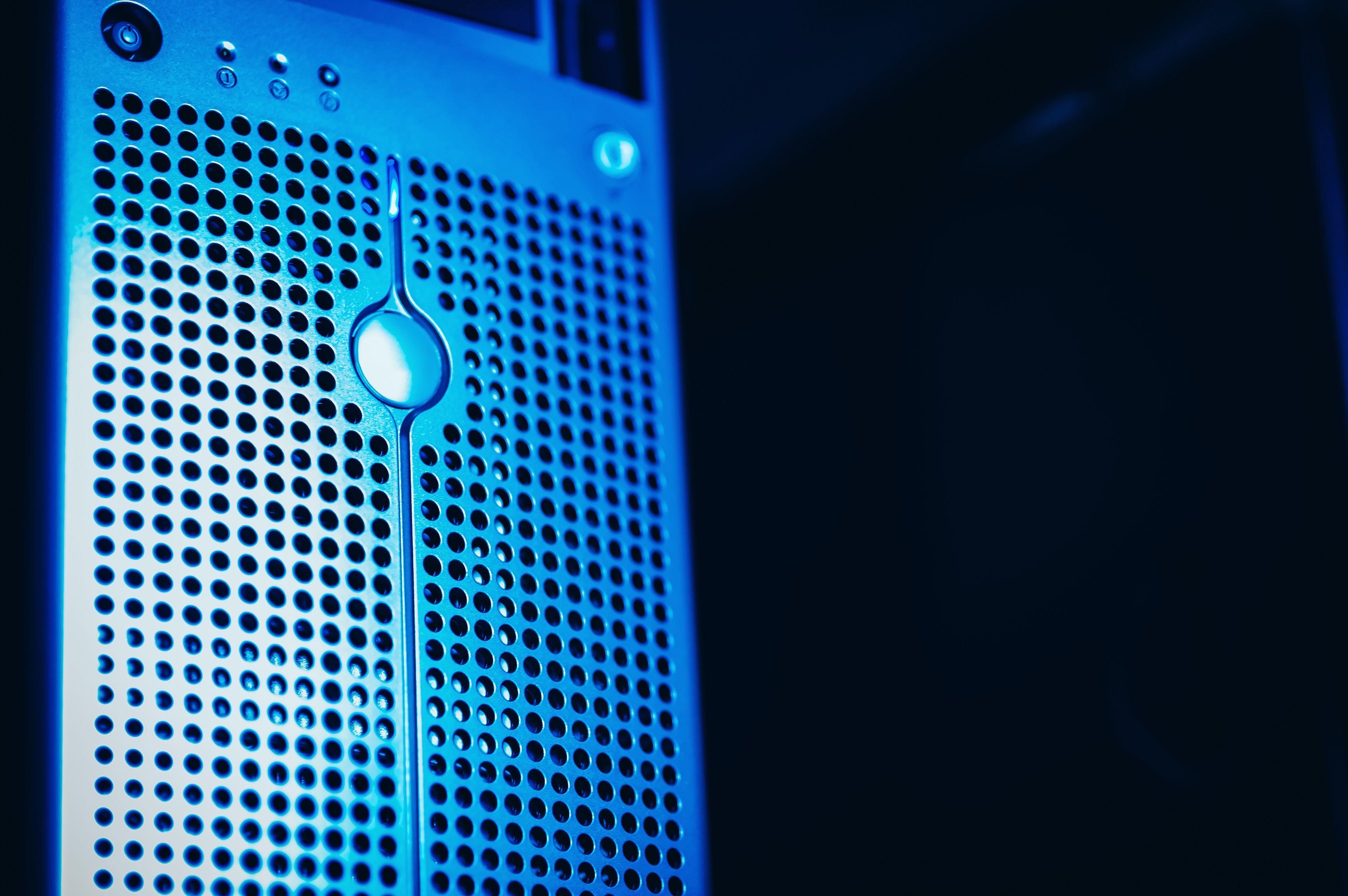 Modern blue-lit server rack for GPU and bare-metal infrastructure